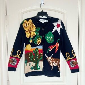 Vintage Eagles Eye Sweater Texas Themed